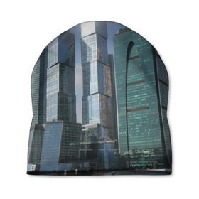 Шапка 3D с принтом Москва-сити , 100% полиэстер | универсальный размер, печать по всей поверхности изделия | 870 лет | city | moscow | выставочная | деловой центр | день города | красная пресня | краснопресненская набережная | москва сити