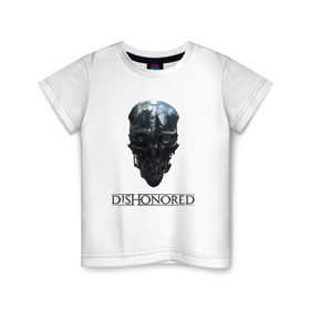 Детская футболка хлопок с принтом Маска Корво , 100% хлопок | круглый вырез горловины, полуприлегающий силуэт, длина до линии бедер | corvo | dishonored | korvo | outsider | дануол | корво | чужой
