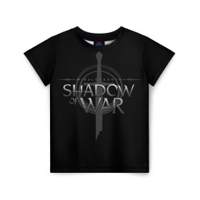 Детская футболка 3D с принтом Shadow of War 1 , 100% гипоаллергенный полиэфир | прямой крой, круглый вырез горловины, длина до линии бедер, чуть спущенное плечо, ткань немного тянется | lord of the rings