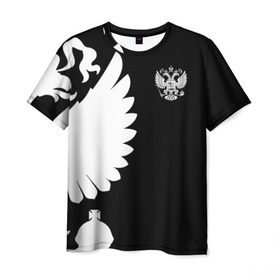 Мужская футболка 3D с принтом Russia - Black collection , 100% полиэфир | прямой крой, круглый вырез горловины, длина до линии бедер | Тематика изображения на принте: 0x000000123 | black collection | russia | россия