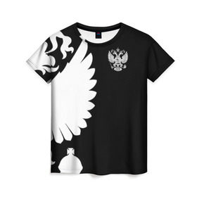 Женская футболка 3D с принтом Russia - Black collection , 100% полиэфир ( синтетическое хлопкоподобное полотно) | прямой крой, круглый вырез горловины, длина до линии бедер | 0x000000123 | black collection | russia | россия