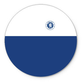 Коврик круглый с принтом Chelsea - Light Blue , резина и полиэстер | круглая форма, изображение наносится на всю лицевую часть | челси