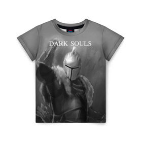Детская футболка 3D с принтом Dark Souls , 100% гипоаллергенный полиэфир | прямой крой, круглый вырез горловины, длина до линии бедер, чуть спущенное плечо, ткань немного тянется | dark souls | praise the sun | you died | дарк соулс | темные души