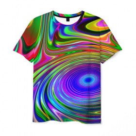 Мужская футболка 3D с принтом Галлюцинации , 100% полиэфир | прямой крой, круглый вырез горловины, длина до линии бедер | abstract | colorful | colors | rainbow | tie dye | абстракция | брызги | геометрия | краска | краски | разводы