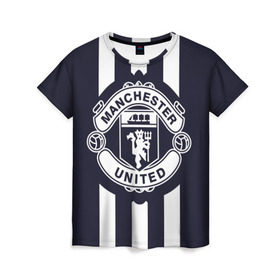 Женская футболка 3D с принтом Manchester United - Back to School , 100% полиэфир ( синтетическое хлопкоподобное полотно) | прямой крой, круглый вырез горловины, длина до линии бедер | back to school | manchester united | манчестер юнайтед | спорт | футбол
