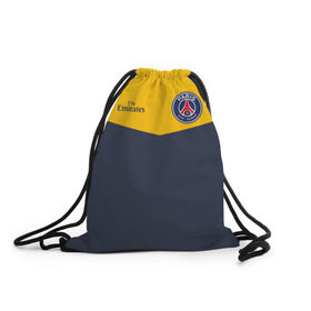 Рюкзак-мешок 3D с принтом Paris Saint-Germain - Navy Yellow (Collections 2018) , 100% полиэстер | плотность ткани — 200 г/м2, размер — 35 х 45 см; лямки — толстые шнурки, застежка на шнуровке, без карманов и подкладки | paris saint germain | psg | псж