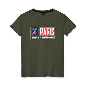 Женская футболка хлопок с принтом Paris Saint-Germain - New collections 2018 , 100% хлопок | прямой крой, круглый вырез горловины, длина до линии бедер, слегка спущенное плечо | psg | псж