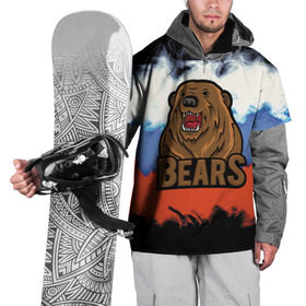 Накидка на куртку 3D с принтом Russian bears , 100% полиэстер |  | abstraction | bear | grunge | абстракция | краска | медведь | русский | триколор | я русский