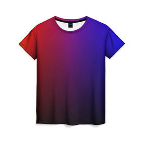 Женская футболка 3D с принтом Градиент 3 , 100% полиэфир ( синтетическое хлопкоподобное полотно) | прямой крой, круглый вырез горловины, длина до линии бедер | градиент | красный | синий | текстура | цвет