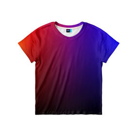 Детская футболка 3D с принтом Градиент 3 , 100% гипоаллергенный полиэфир | прямой крой, круглый вырез горловины, длина до линии бедер, чуть спущенное плечо, ткань немного тянется | градиент | красный | синий | текстура | цвет