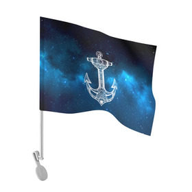 Флаг для автомобиля с принтом Символ якоря , 100% полиэстер | Размер: 30*21 см | Тематика изображения на принте: anchor | anchorage | armature | анкер | якорь