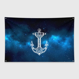 Флаг-баннер с принтом Символ якоря , 100% полиэстер | размер 67 х 109 см, плотность ткани — 95 г/м2; по краям флага есть четыре люверса для крепления | Тематика изображения на принте: anchor | anchorage | armature | анкер | якорь