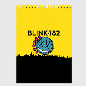 Скетчбук с принтом Blink-182 город , 100% бумага
 | 48 листов, плотность листов — 100 г/м2, плотность картонной обложки — 250 г/м2. Листы скреплены сверху удобной пружинной спиралью | Тематика изображения на принте: blink | альтернативный рок | блинк | город | желтый | марк хоппус | музыка | мэтт скиба | панк | панк рок | песни | поп панк | рок | скейт панк | смайл | солнце | трэвис баркер