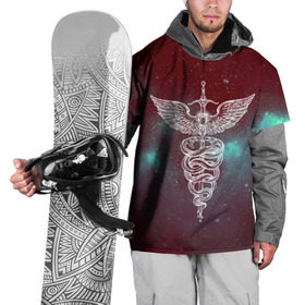 Накидка на куртку 3D с принтом Змея и меч , 100% полиэстер |  | Тематика изображения на принте: star | звезды | змея | космос | меч
