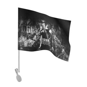 Флаг для автомобиля с принтом Slipknot iowa , 100% полиэстер | Размер: 30*21 см | slipknot | альтернативный метал | грув метал | комбинезон | маска | метал | мрачный | ню метал