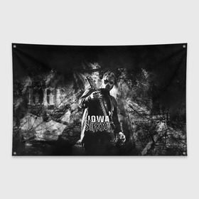Флаг-баннер с принтом Slipknot iowa , 100% полиэстер | размер 67 х 109 см, плотность ткани — 95 г/м2; по краям флага есть четыре люверса для крепления | slipknot | альтернативный метал | грув метал | комбинезон | маска | метал | мрачный | ню метал