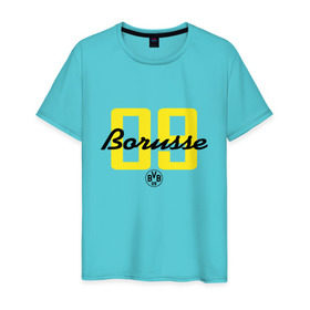 Мужская футболка хлопок с принтом Borussia Dortmund - Borusse 09 (New 2018 Design) , 100% хлопок | прямой крой, круглый вырез горловины, длина до линии бедер, слегка спущенное плечо. | Тематика изображения на принте: боруссия дортмунд