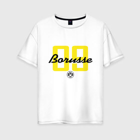 Женская футболка хлопок Oversize с принтом Borussia Dortmund - Borusse 09 (New 2018 Design) , 100% хлопок | свободный крой, круглый ворот, спущенный рукав, длина до линии бедер
 | боруссия дортмунд