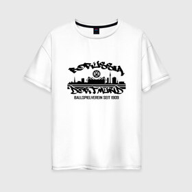 Женская футболка хлопок Oversize с принтом Borussia Dortmund - Seit 1909 Black (New Design 2018) , 100% хлопок | свободный крой, круглый ворот, спущенный рукав, длина до линии бедер
 | боруссия дортмунд