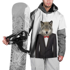 Накидка на куртку 3D с принтом Волк , 100% полиэстер |  | бабочка | волк | животные | костюм | природа | смокинг | собака