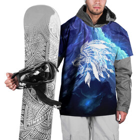 Накидка на куртку 3D с принтом Саблезубый тигр , 100% полиэстер |  | абстракция | звезды | космос | кошки | саблезубый тигр