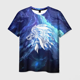 Мужская футболка 3D с принтом Саблезубый тигр , 100% полиэфир | прямой крой, круглый вырез горловины, длина до линии бедер | абстракция | звезды | космос | кошки | саблезубый тигр