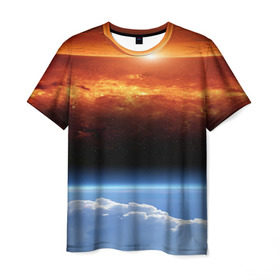 Мужская футболка 3D с принтом Космос , 100% полиэфир | прямой крой, круглый вырез горловины, длина до линии бедер | space | star | вселенная | звезды | земля | космический | космос | планеты | пространство