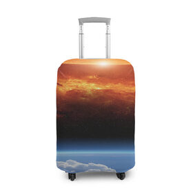 Чехол для чемодана 3D с принтом Космос , 86% полиэфир, 14% спандекс | двустороннее нанесение принта, прорези для ручек и колес | space | star | вселенная | звезды | земля | космический | космос | планеты | пространство