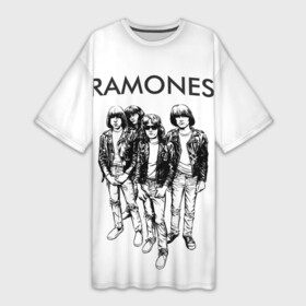 Платье-футболка 3D с принтом Рамонс ,  |  | Тематика изображения на принте: ramones | панк | рамонс | рок