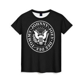 Женская футболка 3D с принтом The Ramones , 100% полиэфир ( синтетическое хлопкоподобное полотно) | прямой крой, круглый вырез горловины, длина до линии бедер | punk | ramones | rock | панк | рамонс | рок