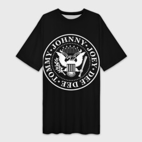 Платье-футболка 3D с принтом The Ramones ,  |  | punk | ramones | rock | панк | рамонс | рок
