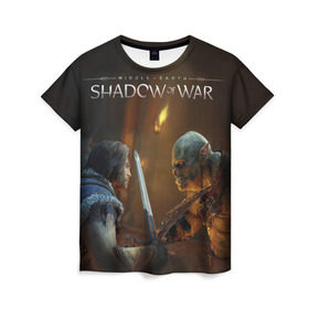 Женская футболка 3D с принтом Shadow of War 8 , 100% полиэфир ( синтетическое хлопкоподобное полотно) | прямой крой, круглый вырез горловины, длина до линии бедер | lord of the rings