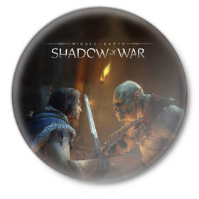 Значок с принтом Shadow of War 8 ,  металл | круглая форма, металлическая застежка в виде булавки | lord of the rings