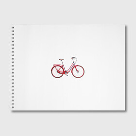 Альбом для рисования с принтом Велосипед , 100% бумага
 | матовая бумага, плотность 200 мг. | bicycle | байсикл | велик | красный | москва | педали