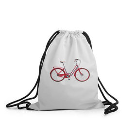 Рюкзак-мешок 3D с принтом Велосипед , 100% полиэстер | плотность ткани — 200 г/м2, размер — 35 х 45 см; лямки — толстые шнурки, застежка на шнуровке, без карманов и подкладки | bicycle | байсикл | велик | красный | москва | педали