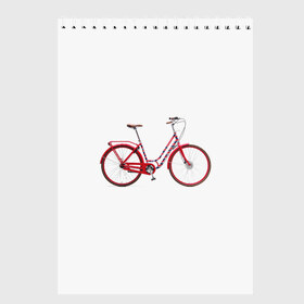 Скетчбук с принтом Велосипед , 100% бумага
 | 48 листов, плотность листов — 100 г/м2, плотность картонной обложки — 250 г/м2. Листы скреплены сверху удобной пружинной спиралью | bicycle | байсикл | велик | красный | москва | педали
