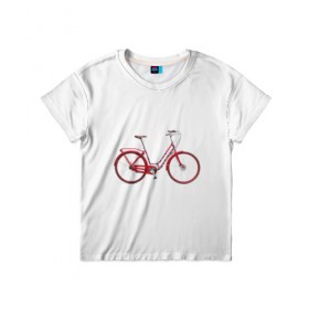 Детская футболка 3D с принтом Велосипед , 100% гипоаллергенный полиэфир | прямой крой, круглый вырез горловины, длина до линии бедер, чуть спущенное плечо, ткань немного тянется | bicycle | байсикл | велик | красный | москва | педали
