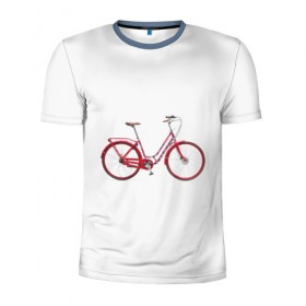 Мужская футболка 3D спортивная с принтом Велосипед , 100% полиэстер с улучшенными характеристиками | приталенный силуэт, круглая горловина, широкие плечи, сужается к линии бедра | bicycle | байсикл | велик | красный | москва | педали