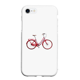 Чехол для iPhone 7/8 матовый с принтом Велосипед , Силикон | Область печати: задняя сторона чехла, без боковых панелей | bicycle | байсикл | велик | красный | москва | педали