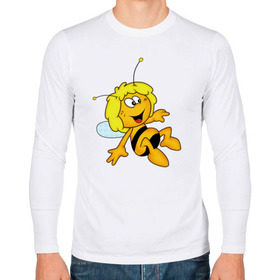 Мужской лонгслив хлопок с принтом пчелка Майя , 100% хлопок |  | Тематика изображения на принте: вилли | майя | мая | пчелка | пчёлка майя | флип