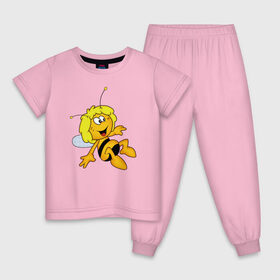 Детская пижама хлопок с принтом пчелка Майя , 100% хлопок |  брюки и футболка прямого кроя, без карманов, на брюках мягкая резинка на поясе и по низу штанин
 | вилли | майя | мая | пчелка | пчёлка майя | флип