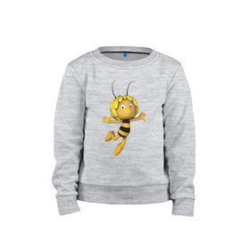 Детский свитшот хлопок с принтом пчелка Майя , 100% хлопок | круглый вырез горловины, эластичные манжеты, пояс и воротник | вилли | майя | мая | пчелка | пчёлка майя | флип