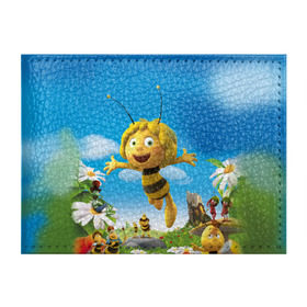 Обложка для студенческого билета с принтом Пчелка Майя , натуральная кожа | Размер: 11*8 см; Печать на всей внешней стороне | Тематика изображения на принте: вилли | майя | мая | пчелка | пчёлка майя | флип