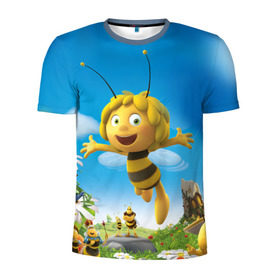 Мужская футболка 3D спортивная с принтом Пчелка Майя , 100% полиэстер с улучшенными характеристиками | приталенный силуэт, круглая горловина, широкие плечи, сужается к линии бедра | Тематика изображения на принте: вилли | майя | мая | пчелка | пчёлка майя | флип