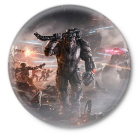 Значок с принтом Halo wars ,  металл | круглая форма, металлическая застежка в виде булавки | Тематика изображения на принте: halo