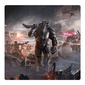Магнитный плакат 3Х3 с принтом Halo wars , Полимерный материал с магнитным слоем | 9 деталей размером 9*9 см | halo