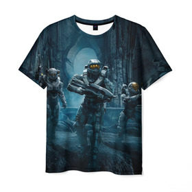 Мужская футболка 3D с принтом Halo wars , 100% полиэфир | прямой крой, круглый вырез горловины, длина до линии бедер | Тематика изображения на принте: halo
