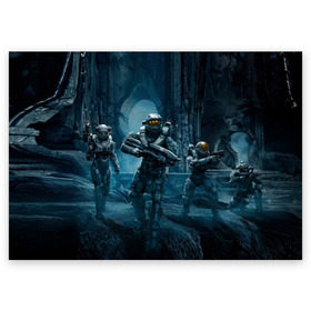 Поздравительная открытка с принтом Halo wars , 100% бумага | плотность бумаги 280 г/м2, матовая, на обратной стороне линовка и место для марки
 | Тематика изображения на принте: halo