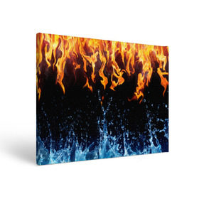 Холст прямоугольный с принтом Две стихии , 100% ПВХ |  | Тематика изображения на принте: cold | fire | ice | вода water | лёд | огонь | пламя | стихиz | холод