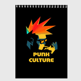 Скетчбук с принтом Punk culture , 100% бумага
 | 48 листов, плотность листов — 100 г/м2, плотность картонной обложки — 250 г/м2. Листы скреплены сверху удобной пружинной спиралью | music | punk | ирокез | музыка | панк | панк музыка | рок | рок музыка | суб культура